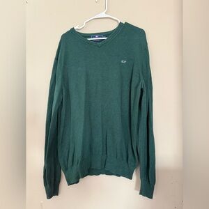 Vineyard Vines Forest Green V-Neck Sweater Cashmere